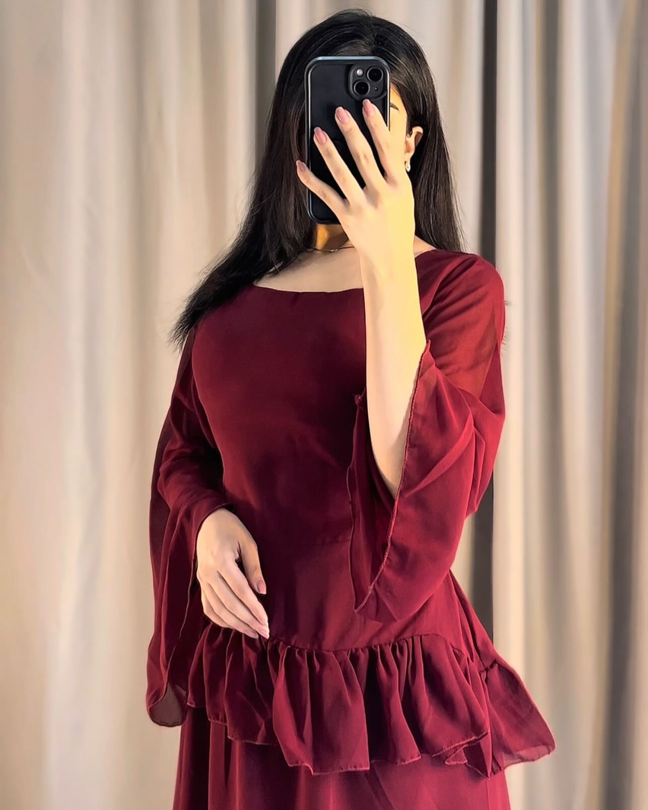 Elanza Luxe – Plain Chiffon Heavy Flair Outfit Stitched