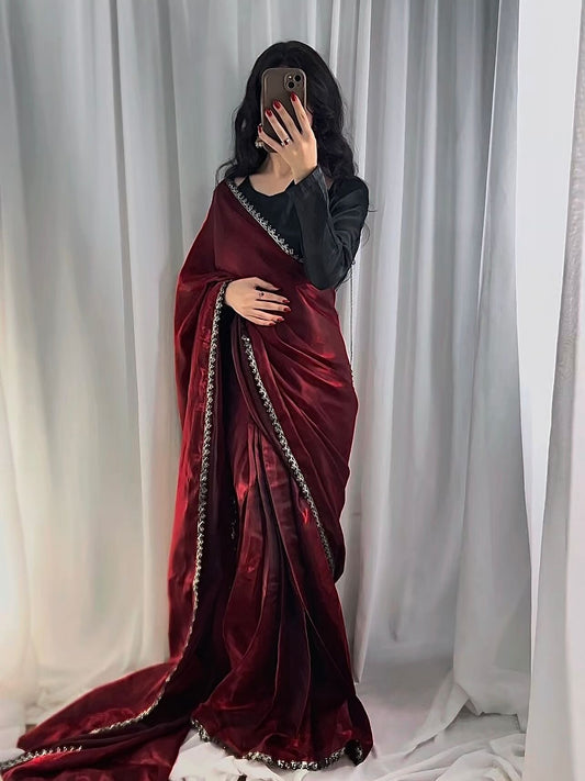 🌹 Mehr-o-Siyaah Saree ❤️🖤