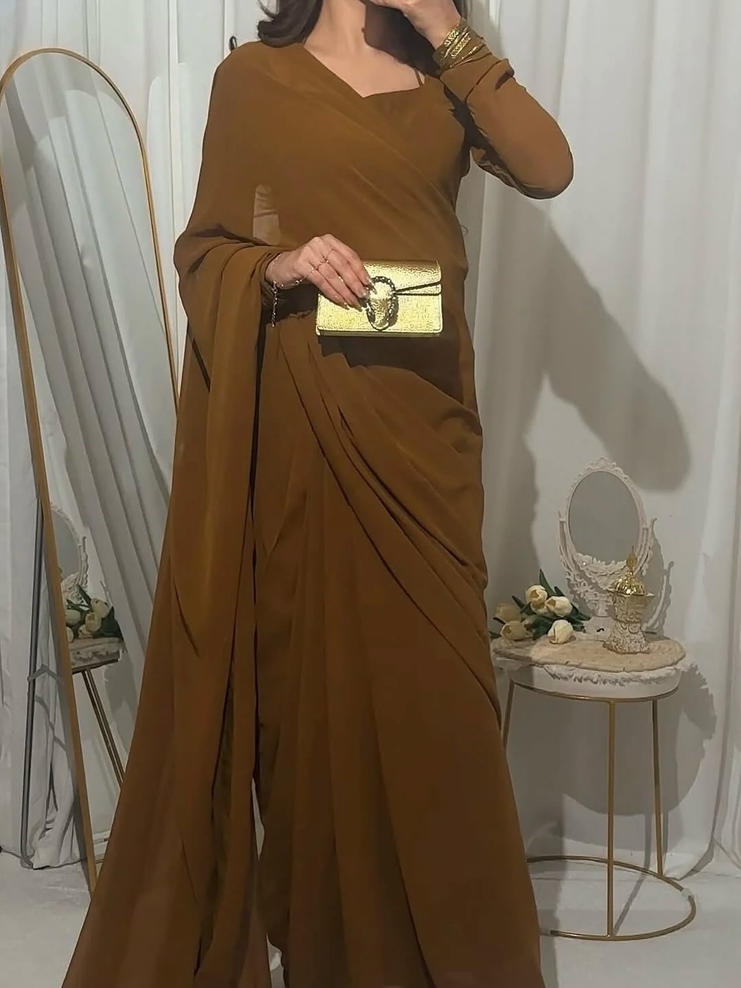Camel Brown Classic Saree