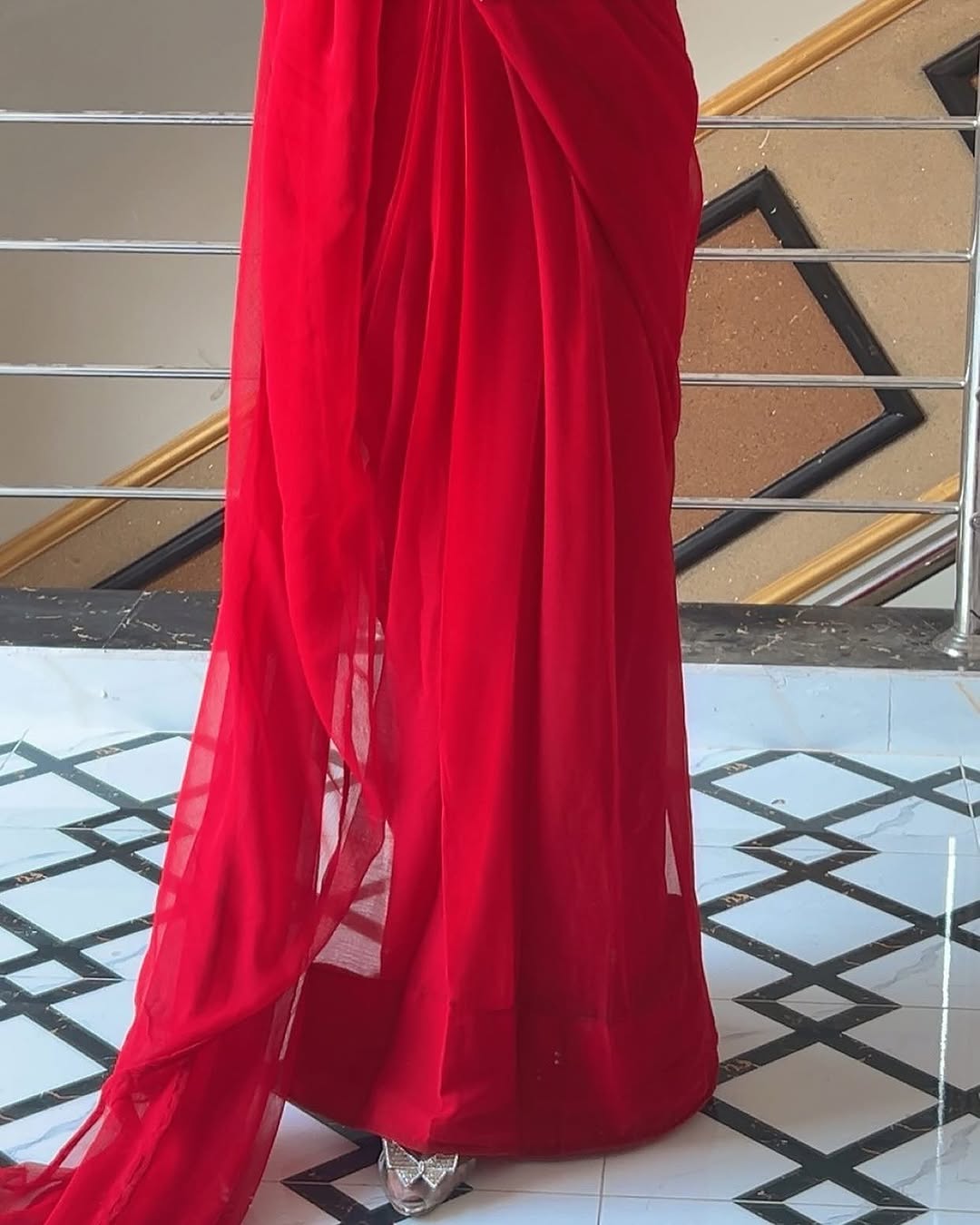 Shama-e-Husn Chiffon Saree Stitched