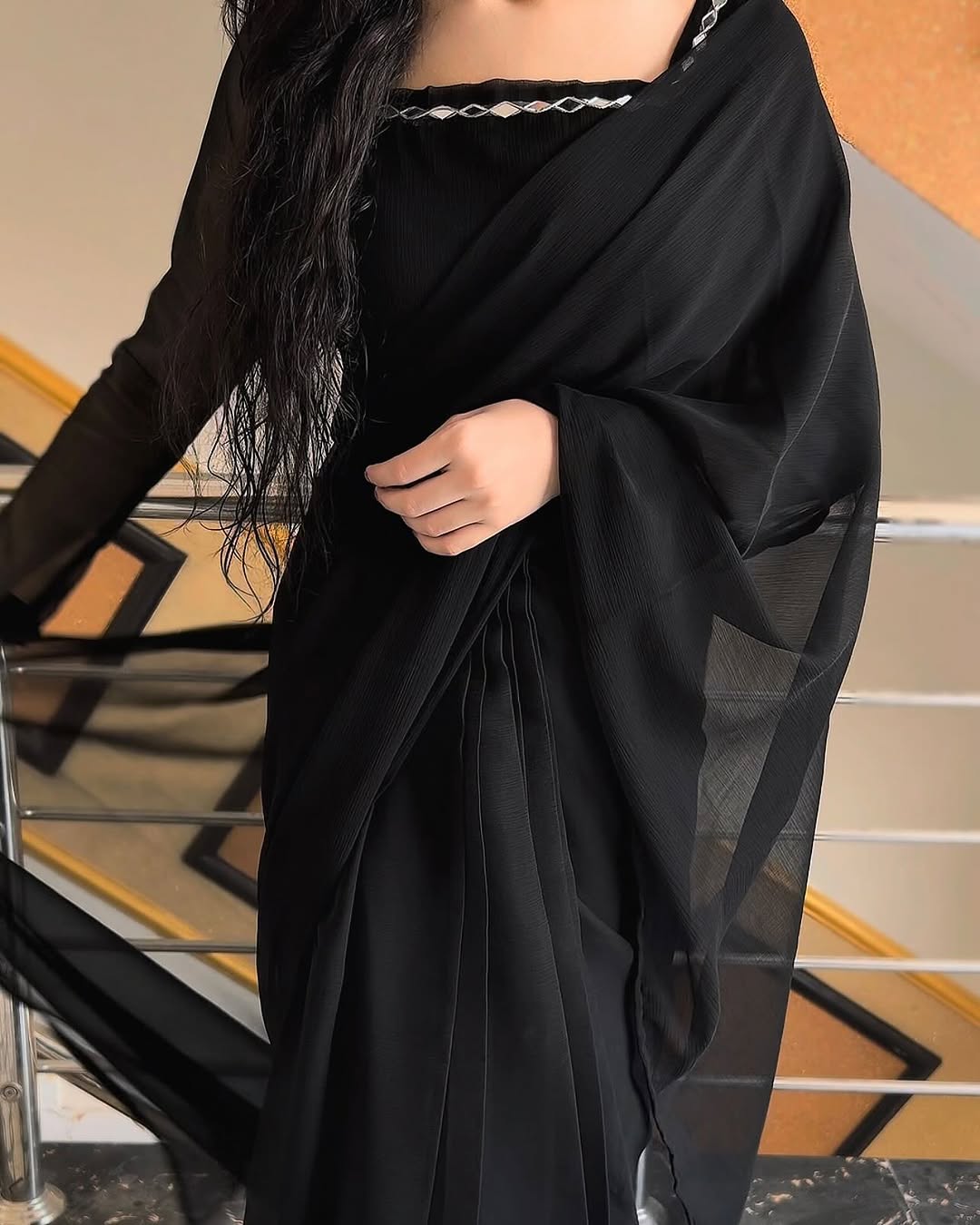 Shama-e-Husn Chiffon Saree Stitched