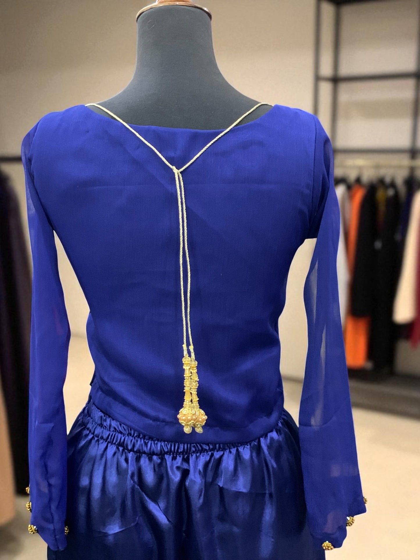 Gulbahar Chiffon Saree - Royal Blue