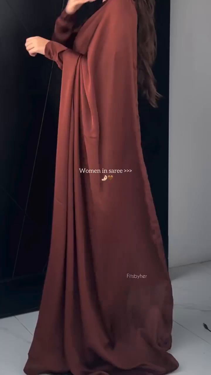 Mocha Luxe Korean Silk Saree