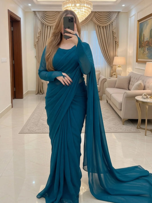 Noor-e-Chiffon Saree Stitched...