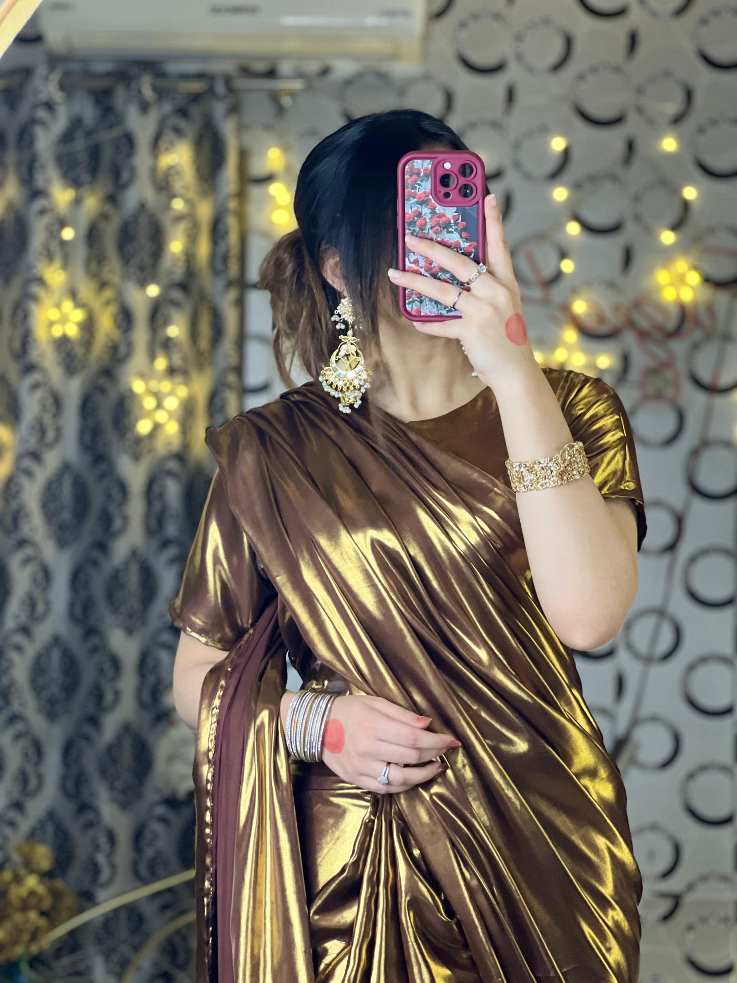 Liquid Satin Sailk Plan Saree