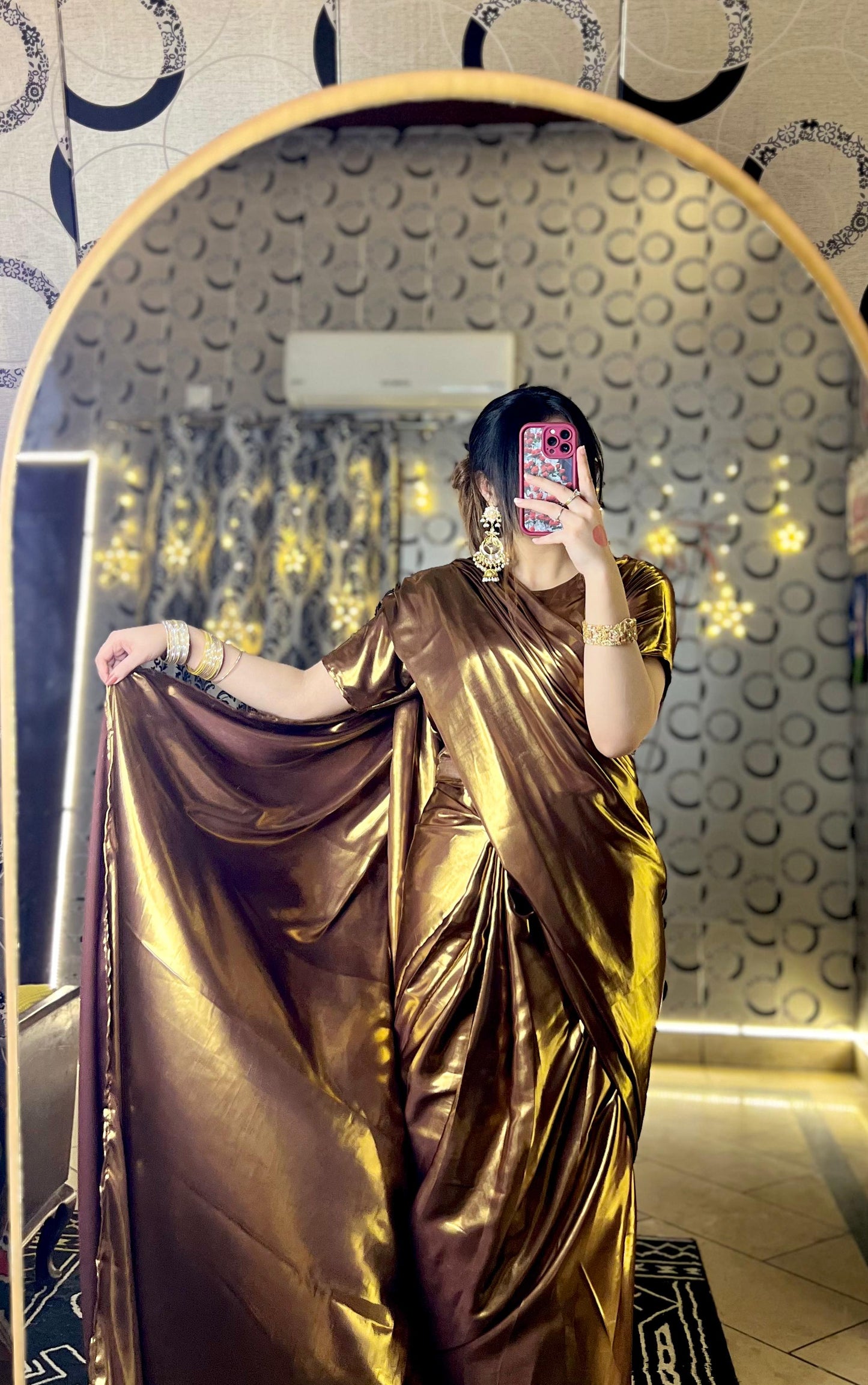 Liquid Satin Sailk Plan Saree
