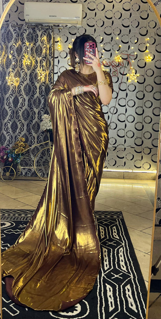 Liquid Satin Sailk Plan Saree