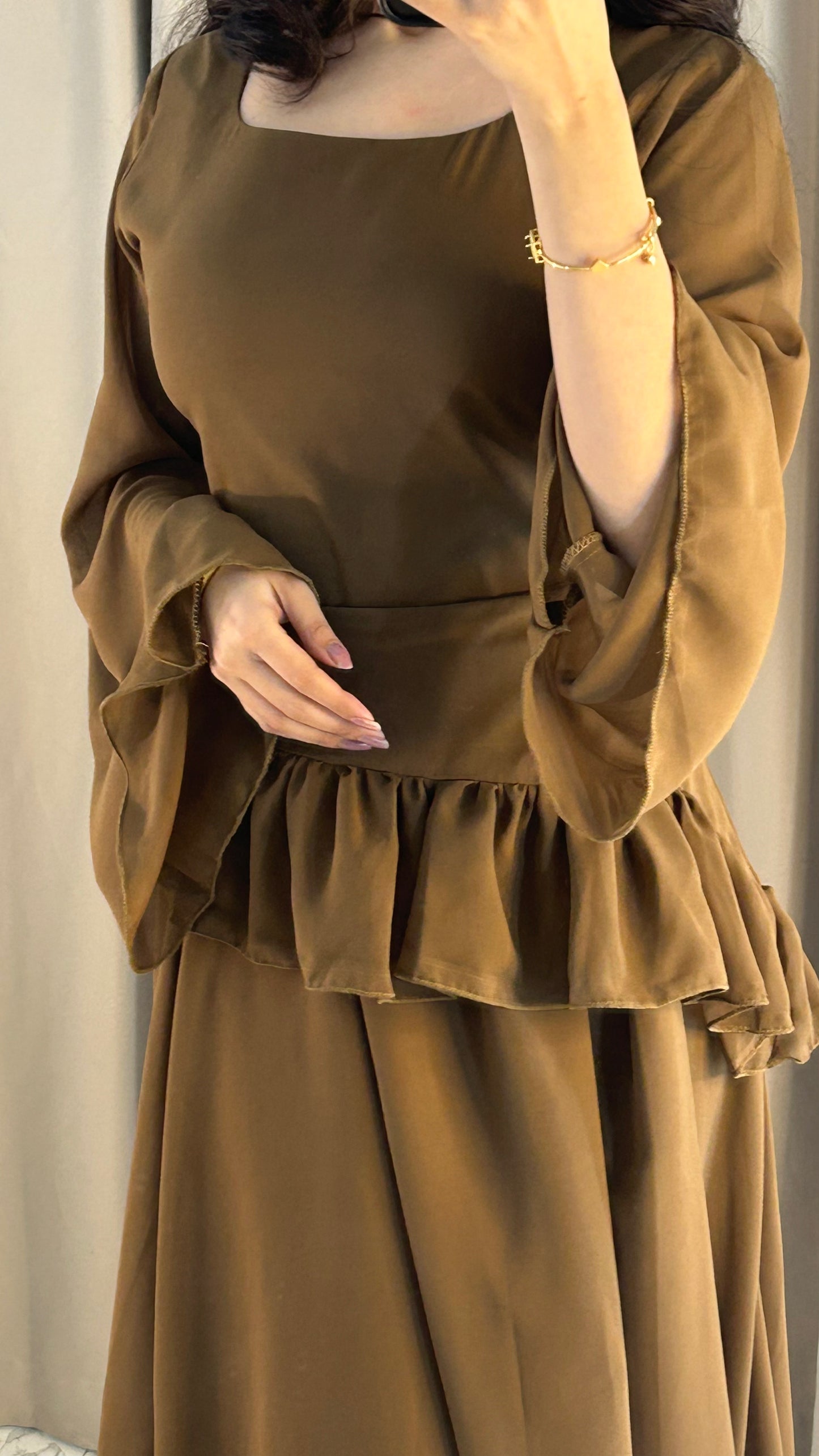 Elanza Luxe – Plain Chiffon Heavy Flair Outfit Stitched