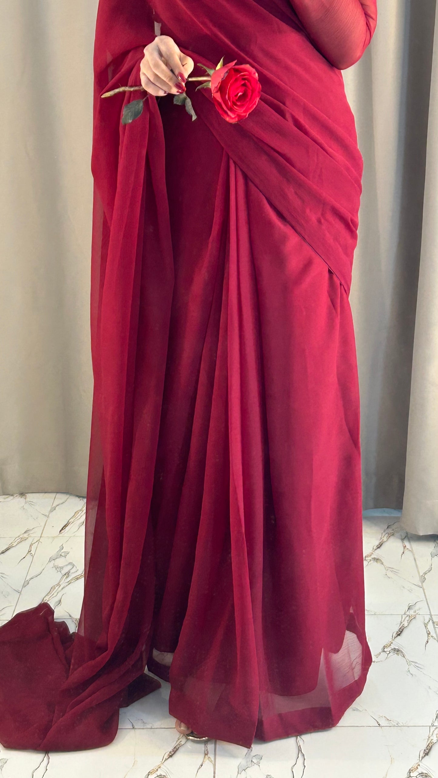 Gulbahar Chiffon Saree Stitched