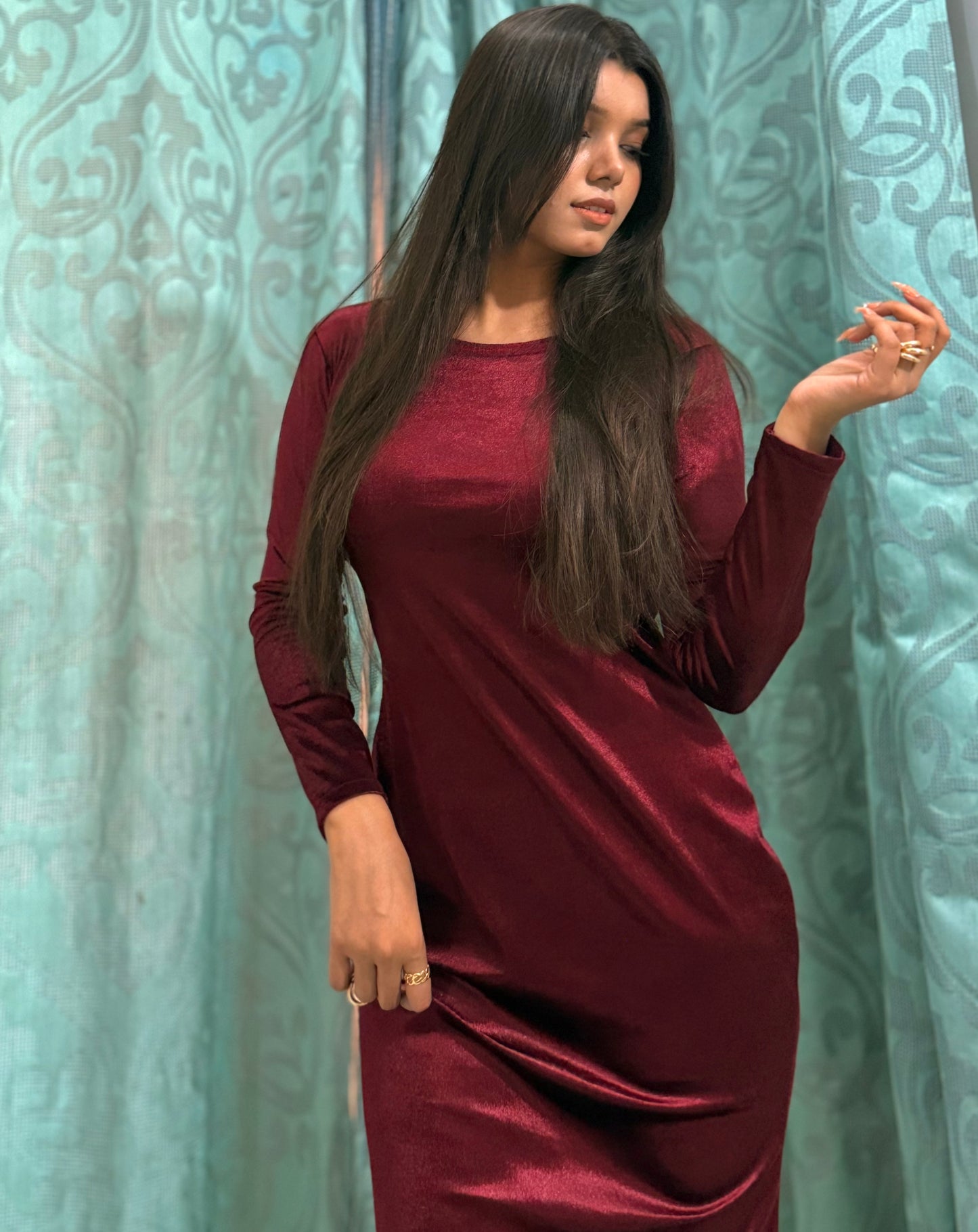 ✨ Velvet Western Bodycon Dress  ✨ (Ready to Wear)