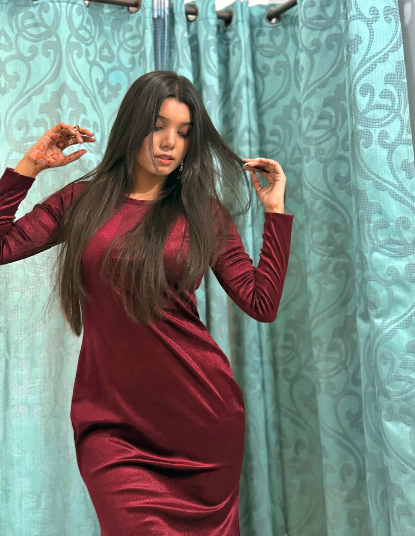 ✨ Velvet Western Bodycon Dress  ✨ (Ready to Wear)