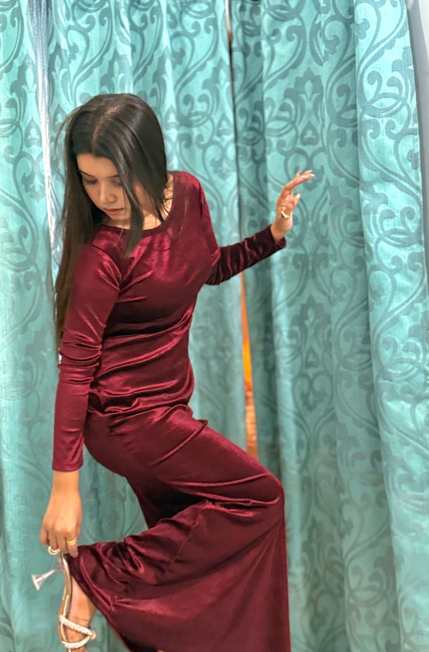 ✨ Velvet Western Bodycon Dress  ✨ (Ready to Wear)