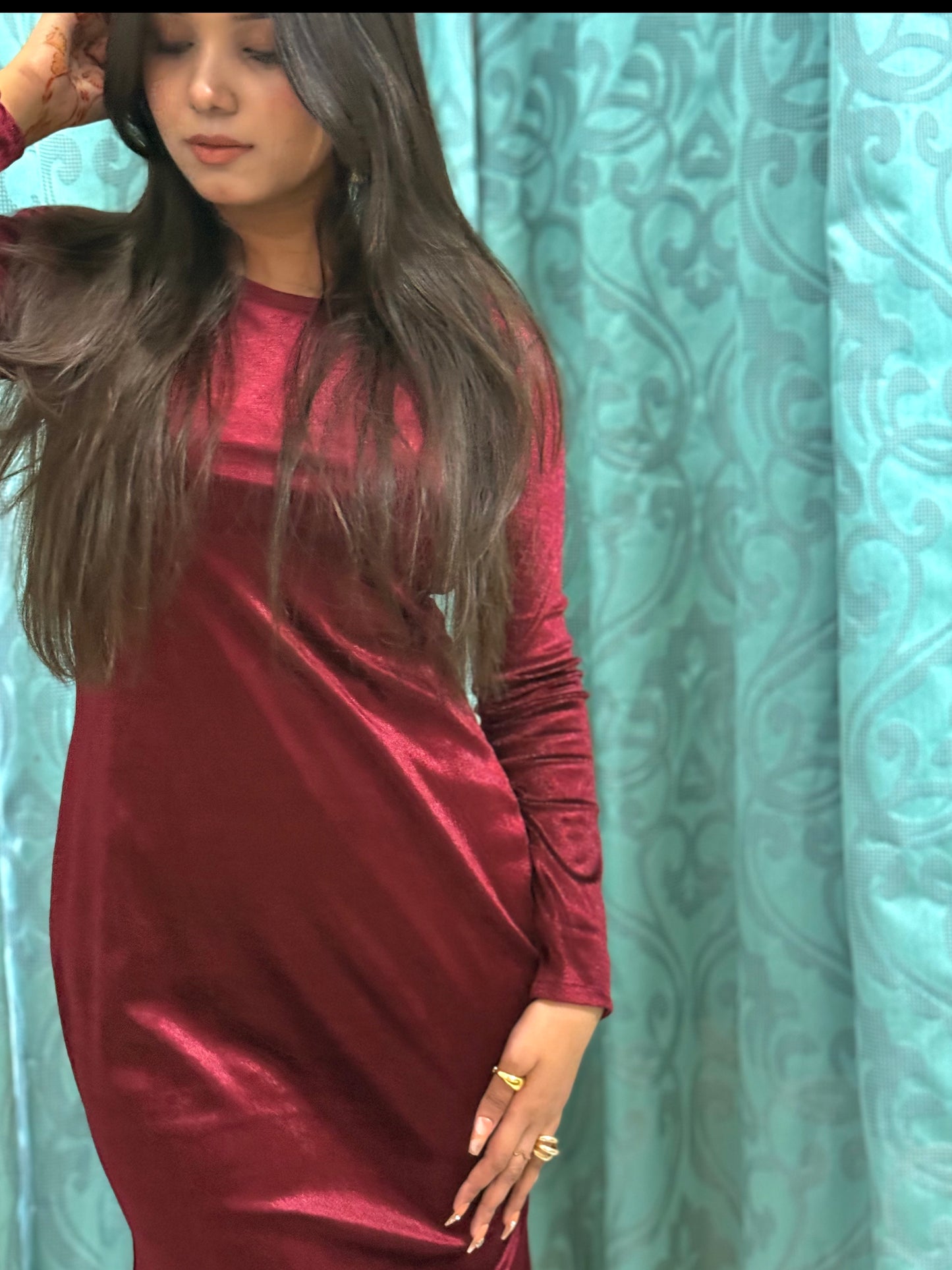 ✨ Velvet Western Bodycon Dress  ✨ (Ready to Wear)