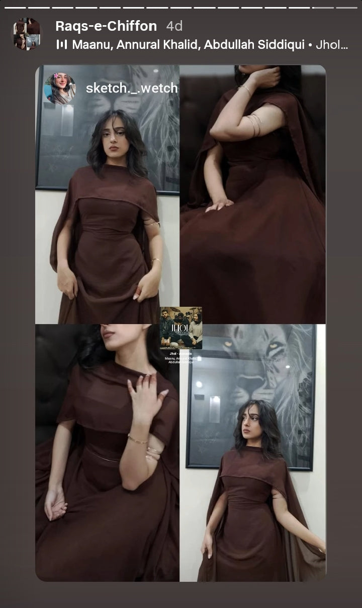 Raqs Plain Chiffon Set