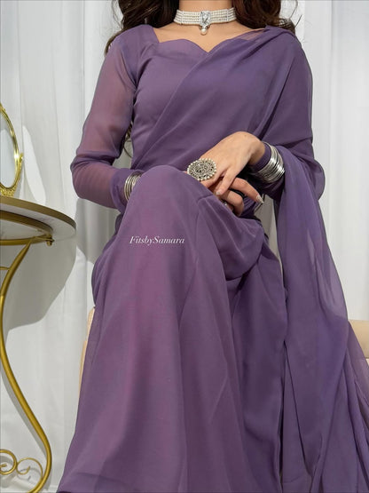 Ayla Lavender Grace Signature Chiffon Saree