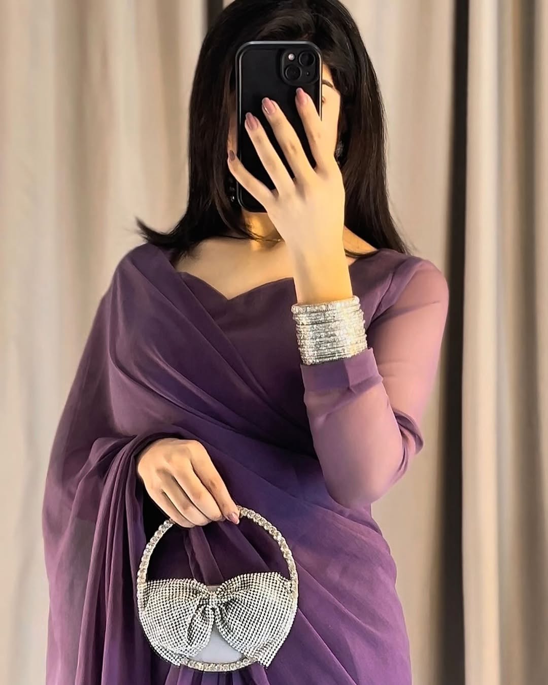 Ayla Lavender Grace Signature Chiffon Saree