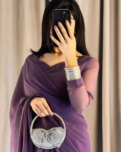 Ayla Lavender Grace Signature Chiffon Saree