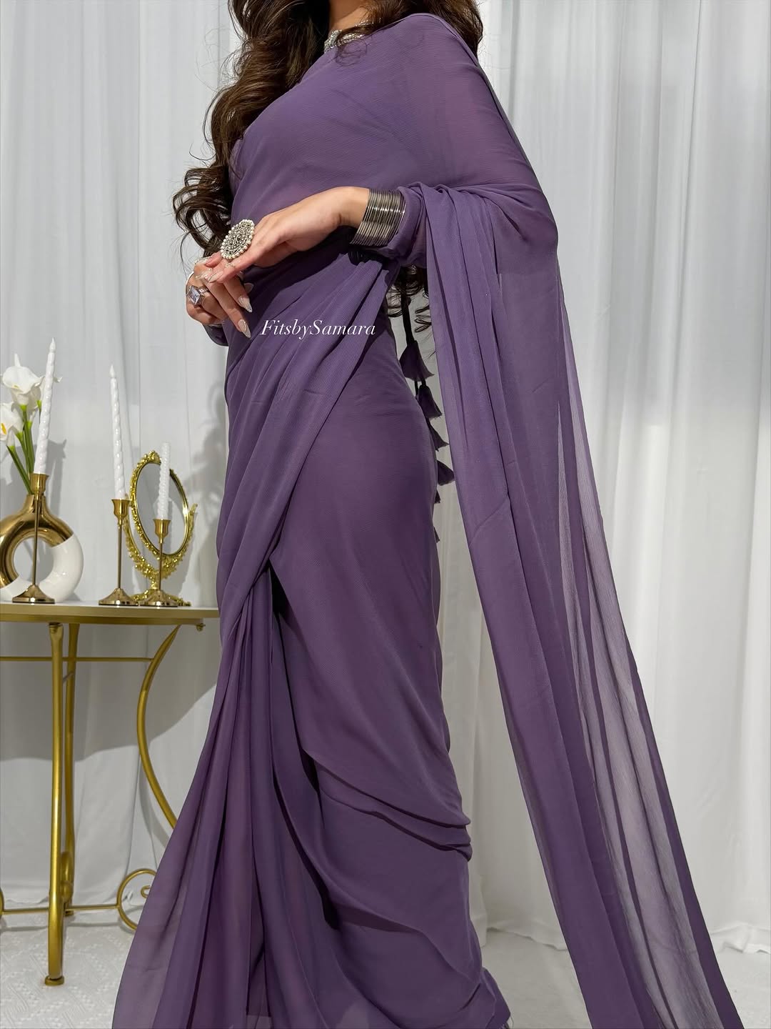 Ayla Lavender Grace Signature Chiffon Saree