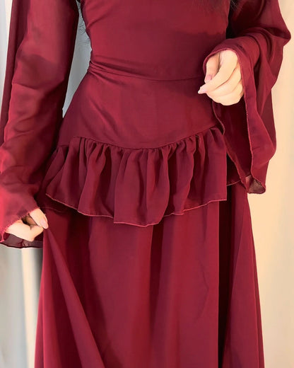 Elanza Luxe – Plain Chiffon Heavy Flair Outfit Stitched