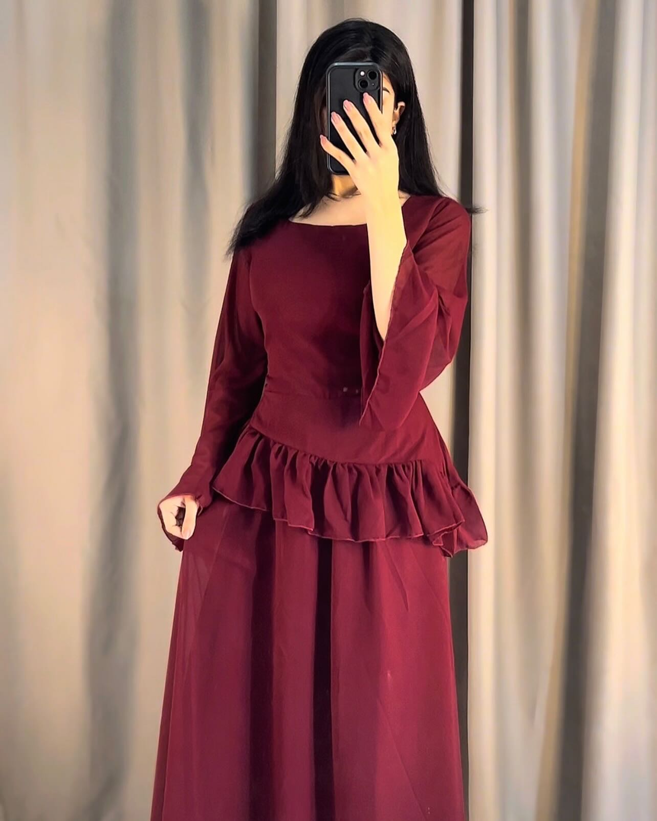 Elanza Luxe – Plain Chiffon Heavy Flair Outfit Stitched