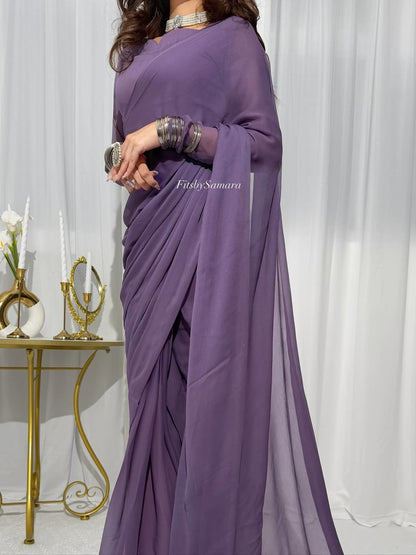 Ayla Lavender Grace Signature Chiffon Saree