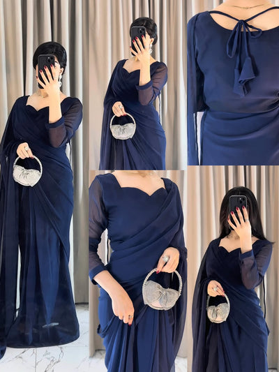 Heart Neck Sarees