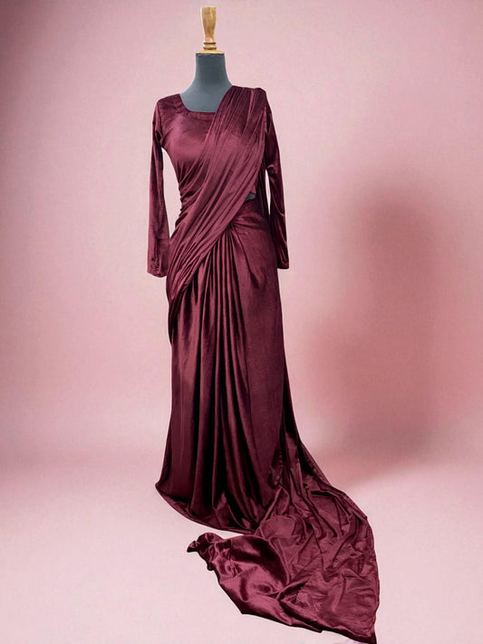 ✨ Midnight Majesty –  Winter Saree ✨