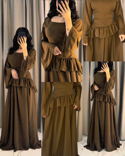 Elanza Luxe – Plain Chiffon Heavy Flair Outfit Stitched