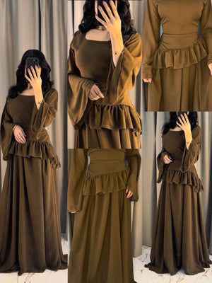 Elanza Luxe – Plain Chiffon Heavy Flair Outfit Stitched