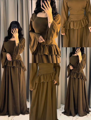 Elanza Luxe – Plain Chiffon Heavy Flair Outfit Stitched