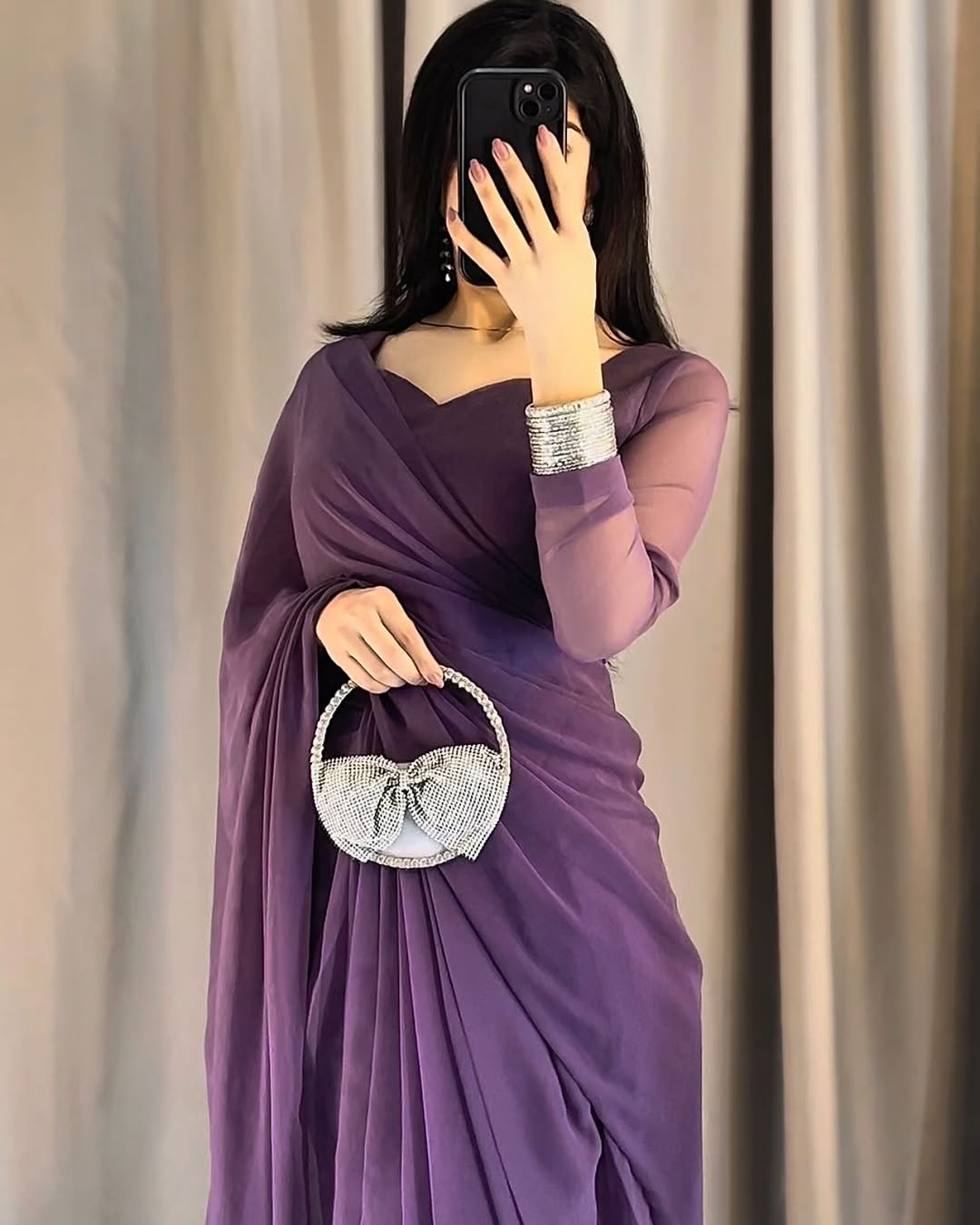 Ayla Lavender Grace Signature Chiffon Saree