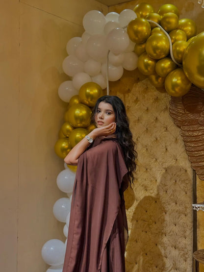 Raqs e Chiffon Set Brown-