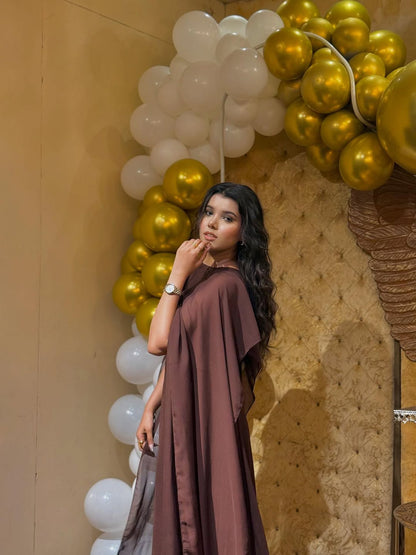 Raqs e Chiffon Set Brown-