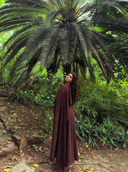 Raqs e Chiffon Set Brown-