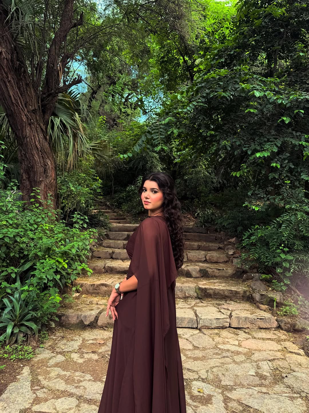 Raqs e Chiffon Set Brown-