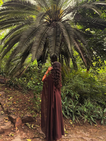 Raqs e Chiffon Set Brown-