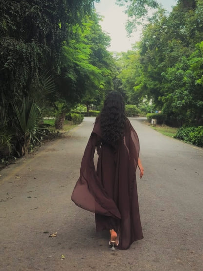 Raqs e Chiffon Set Brown-