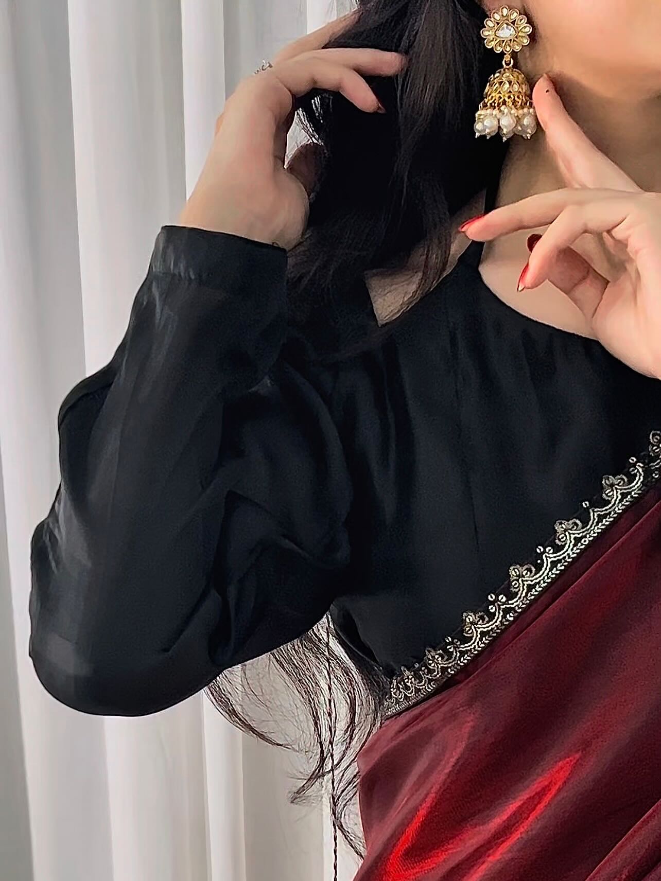 🌹 Mehr-o-Siyaah Saree ❤️🖤