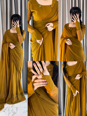 Noor-e-Chiffon Saree (Stitched/Ready to Wear)