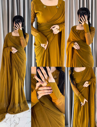 Noor-e-Chiffon Saree (Stitched/Ready to Wear)