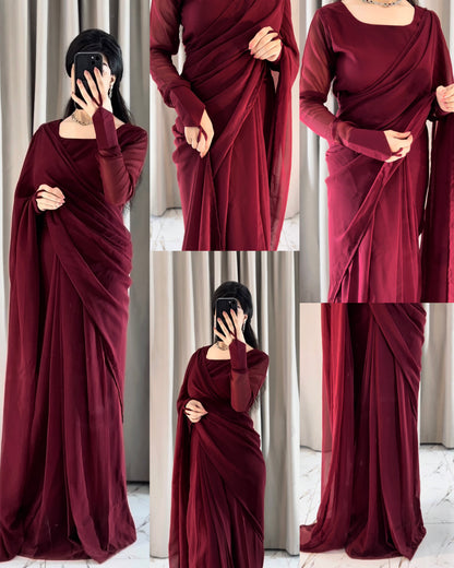 Noor-e-Chiffon Saree Stitched