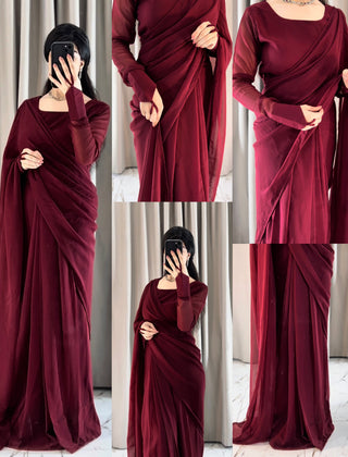 Noor-e-Chiffon Saree Stitched