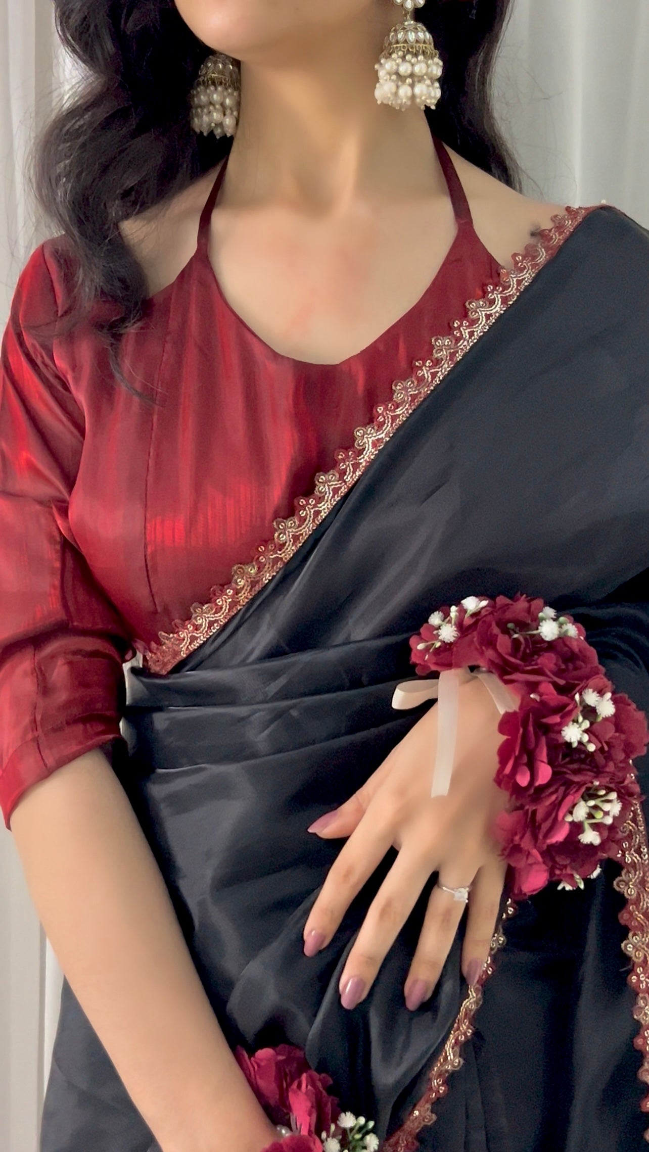 🌹 Mehr-o-Siyaah Saree ❤️🖤