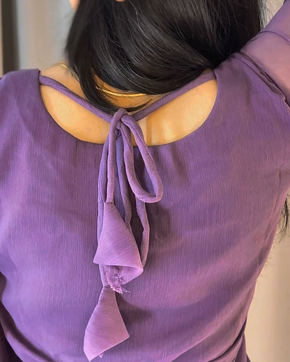 Ayla Lavender Grace Signature Chiffon Saree