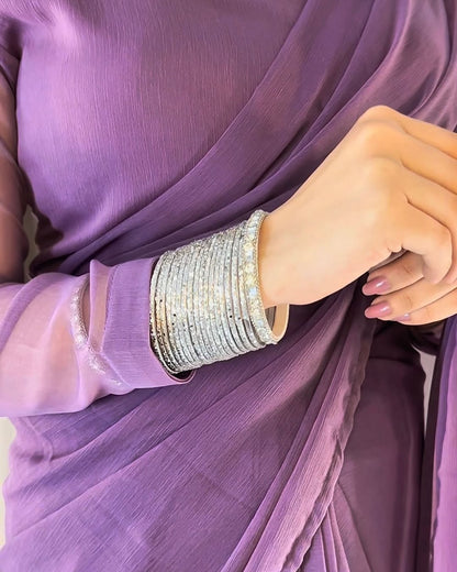 Ayla Lavender Grace Signature Chiffon Saree