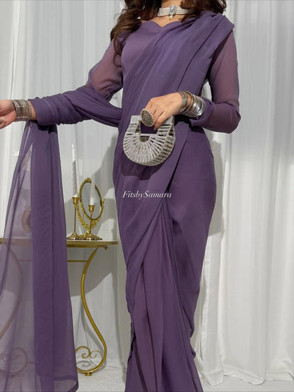 Ayla Lavender Grace Signature Chiffon Saree