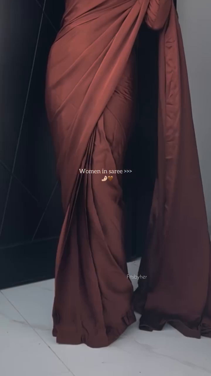 Mocha Luxe Korean Silk Saree