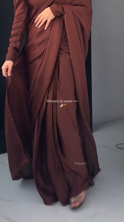 Mocha Luxe Korean Silk Saree