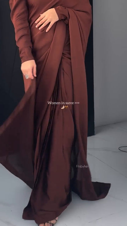 Mocha Luxe Korean Silk Saree