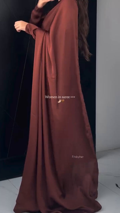 Mocha Luxe Korean Silk Saree